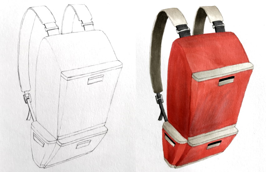 Backpack drawing from imagination with markers