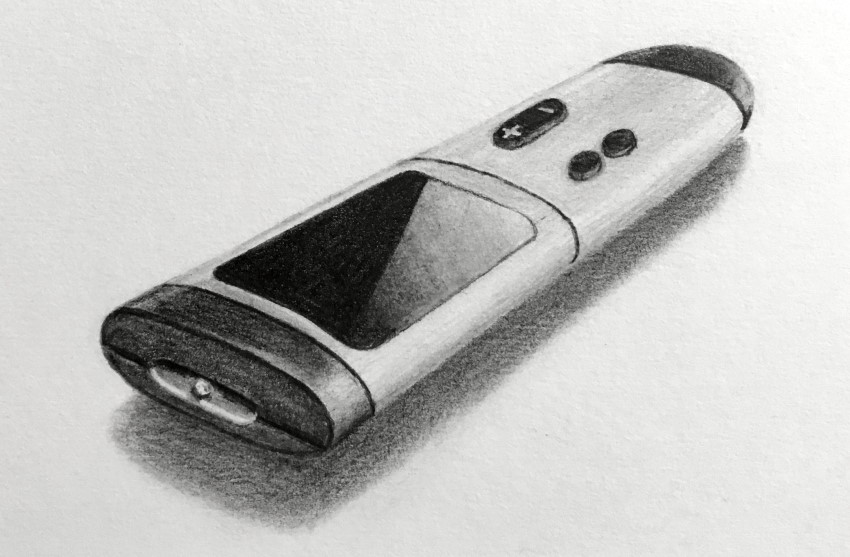 Pencil drawing of a remote control