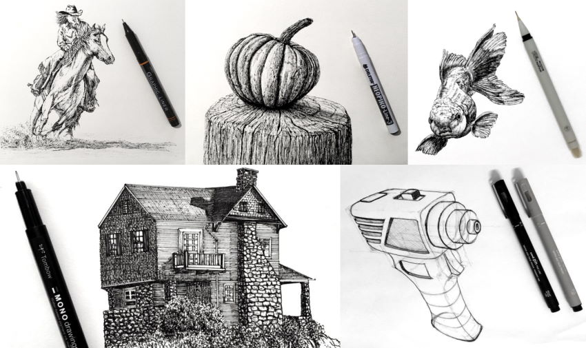 Drawings with pens