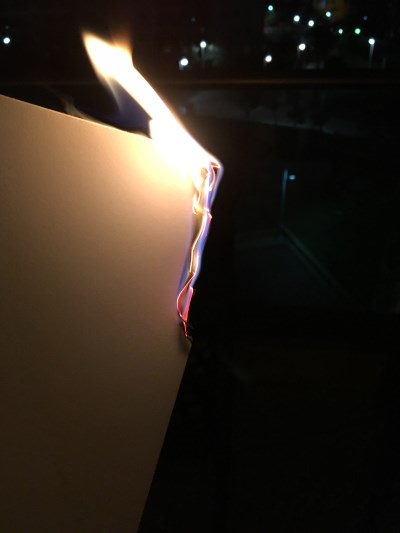 Burning the edges of a paper