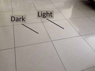 Example for transitions in brightness values