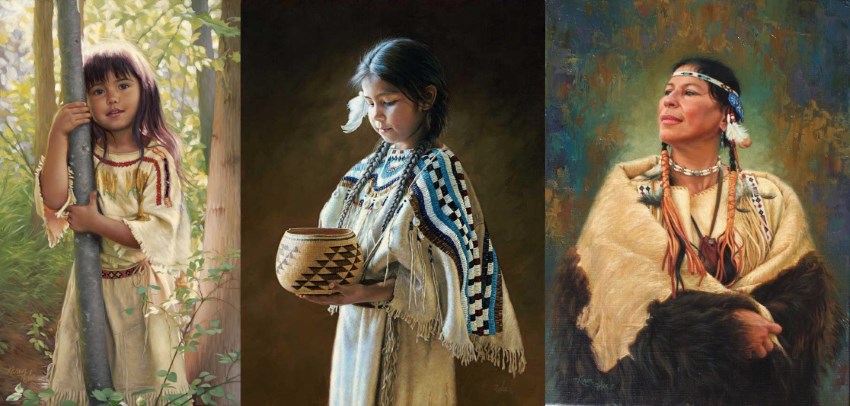 Karen Noles Indian women and children paintings
