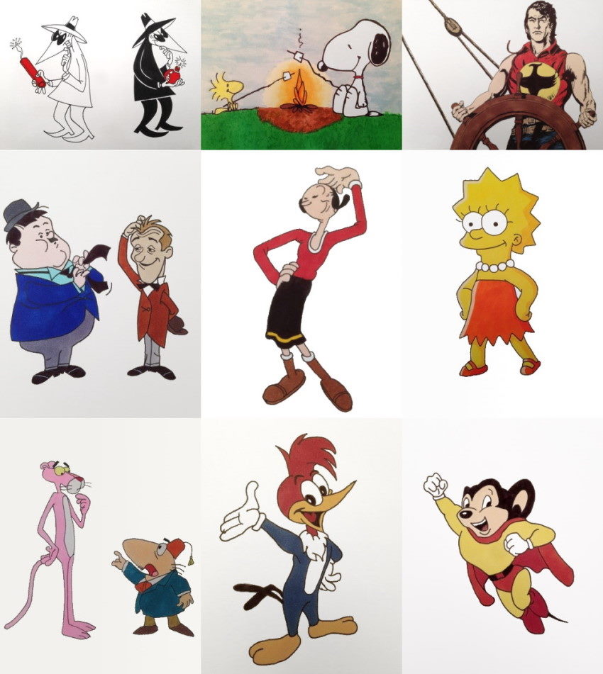 Comics and cartoon paintings with markers