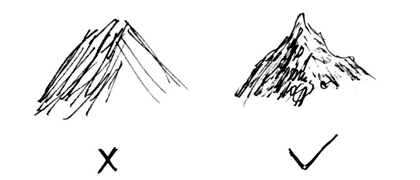 A sketch of a small mountain