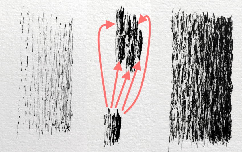 How to draw a tree bark with a pen