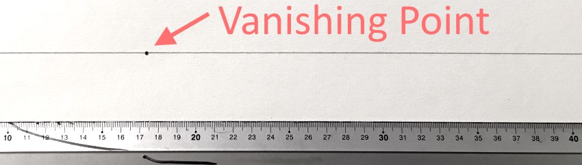 Drawing a horizon line and one vanishing point