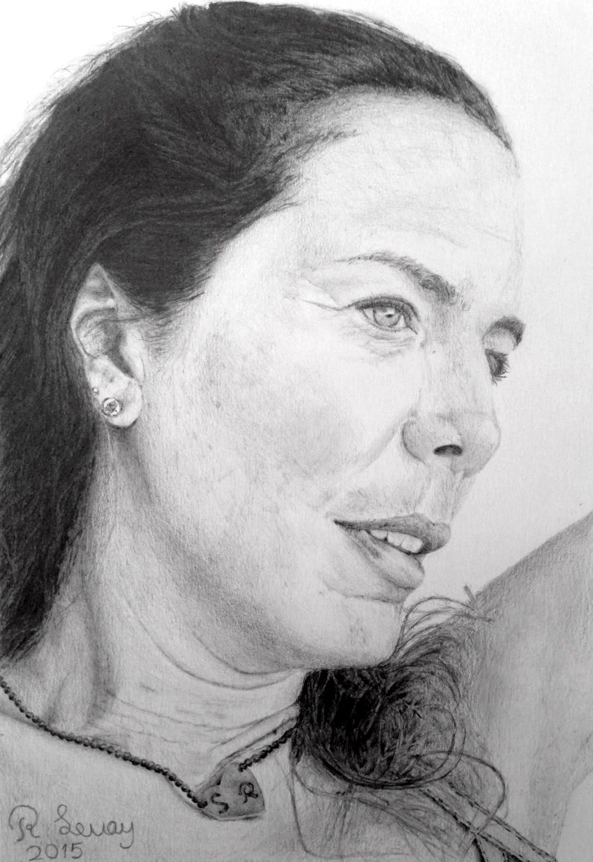 A portrait pencil drawing, Sharon