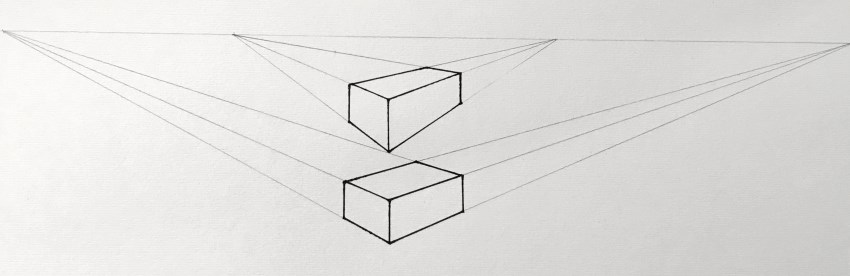 Placing vanishing points on the horizon line