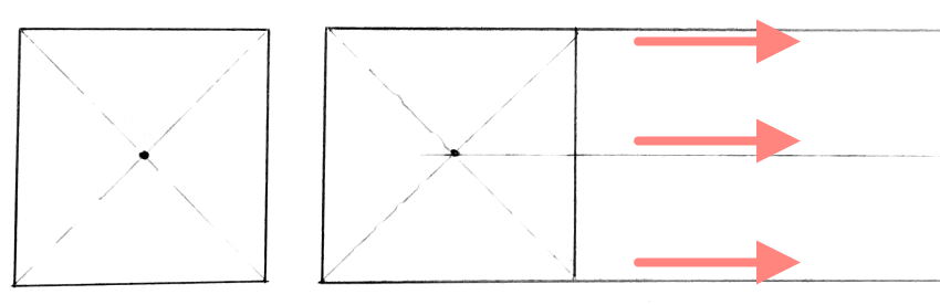 Drawing lines from the side of a rectangle