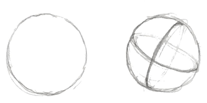 A sphere with cross contour