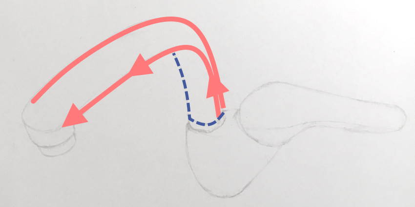 Contour lines of a faucet sketch