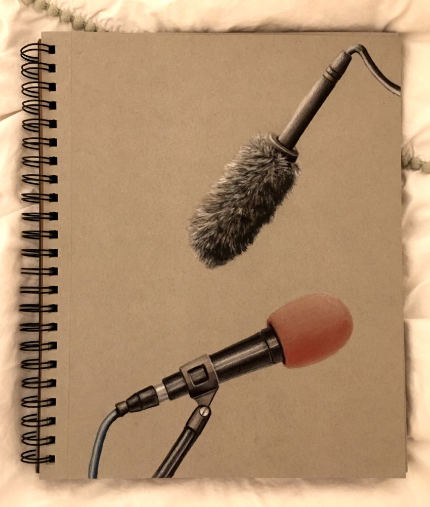 Realistic microphones drawing with marers