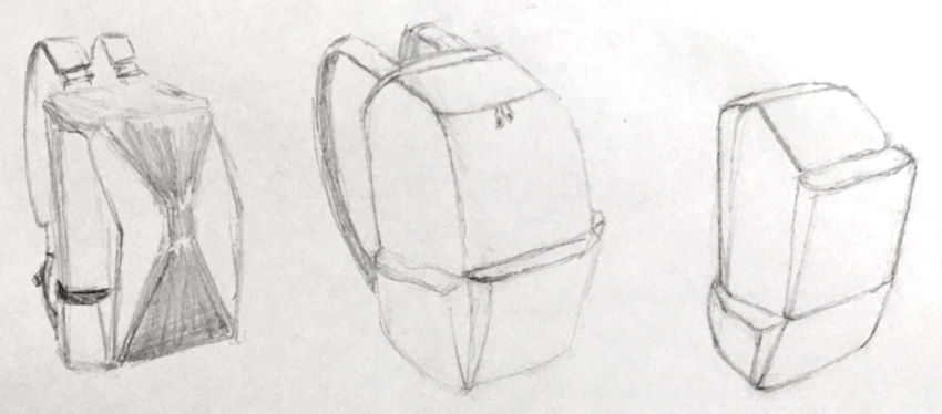 Examples for sketching backpacks