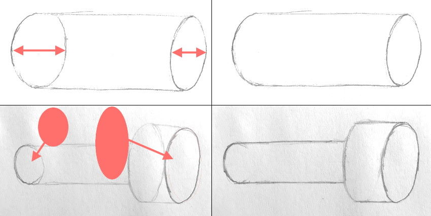 Using cylinders to draw a flashlight