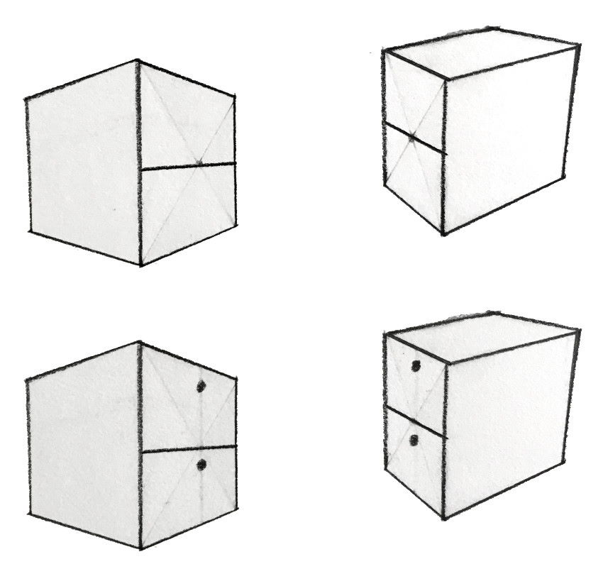 Using the center point to draw drawers