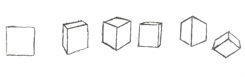 Drawing boxes in different angles with no ruler