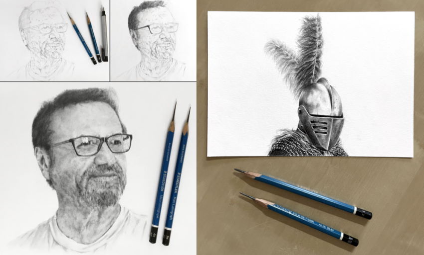 Realistic graphite drawing examples