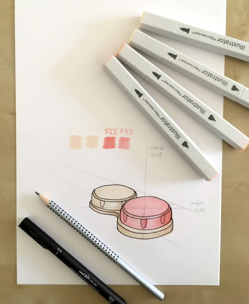 Painting contact lenses case with Spectrum Noir Illustrator markers