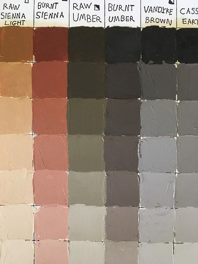 Oil paint color palette
