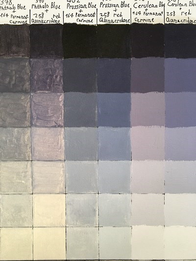 Purple oil paints color palette