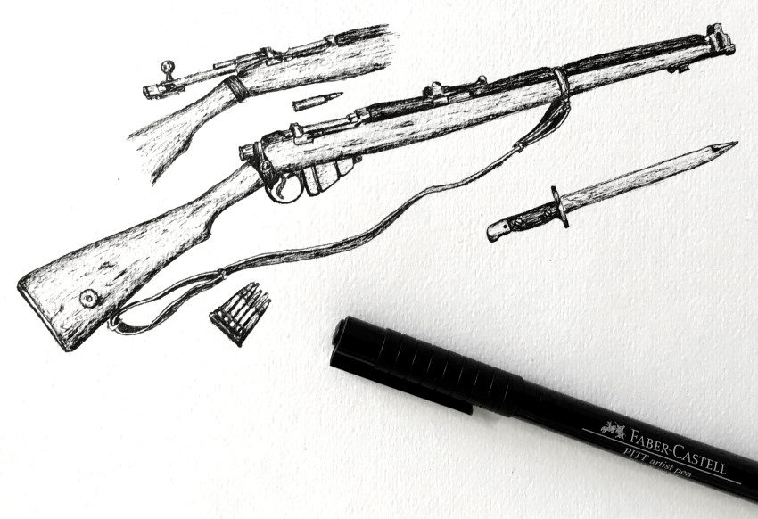 SMLE No. 1 Mk III pen drawing