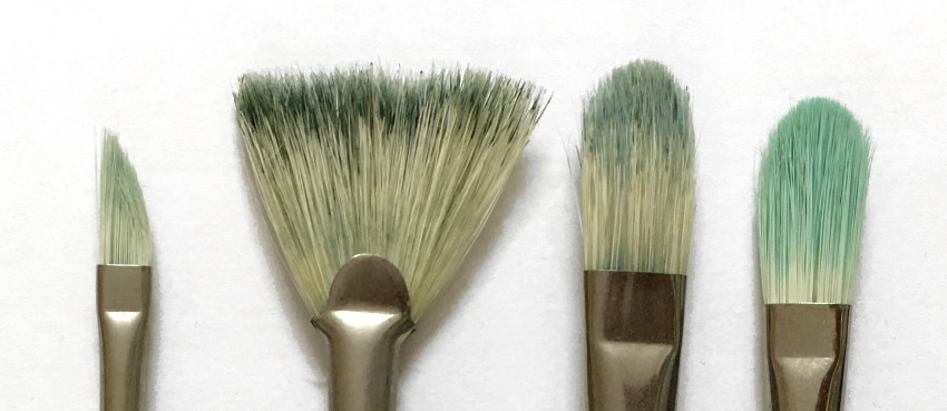 Brushes stained from Phthalo pigment
