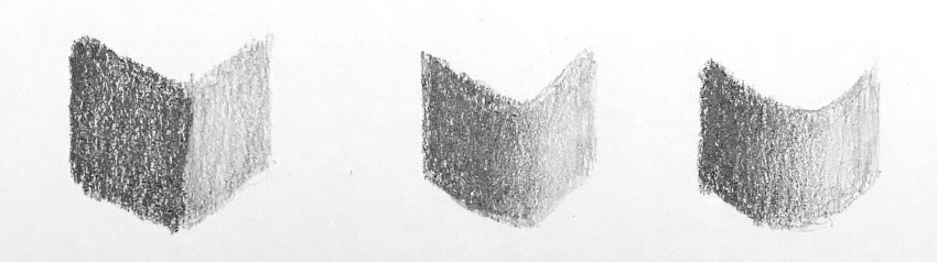 Pencil drawing of transitions in brightness values