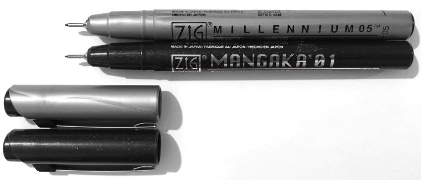Zig Millennium and Zig Mangaka technical pens