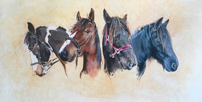 Horses painting by Caroline Van Wyke