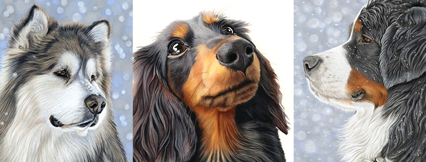 Pet dogs portrait paintings by Donna