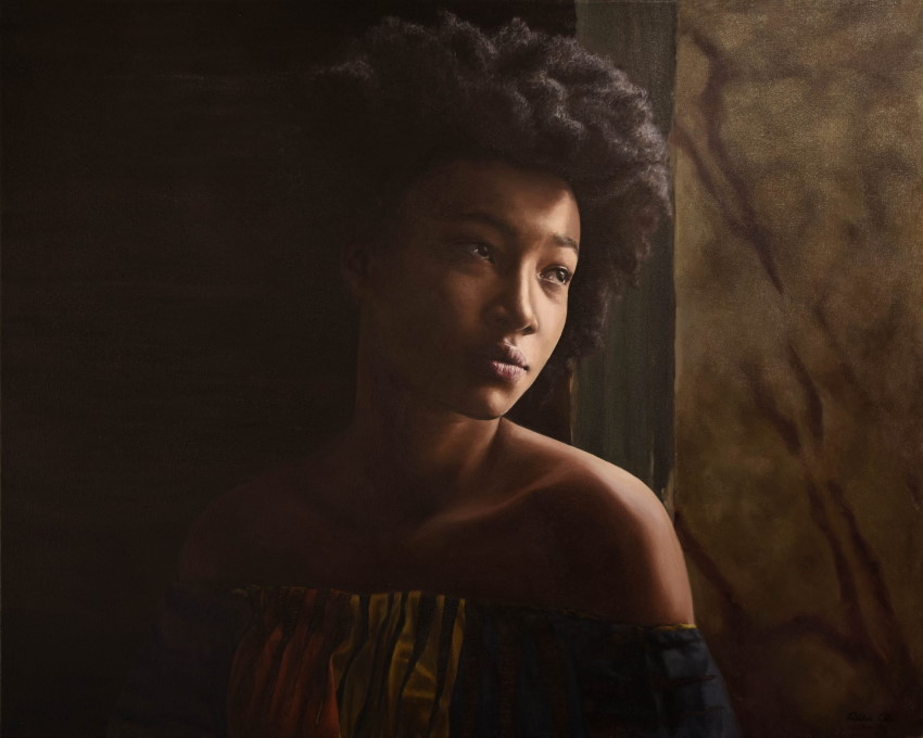 Female oil painting portrait by Rebekah Codlin