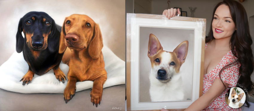 Dog portraits by pet artist Grace Murray