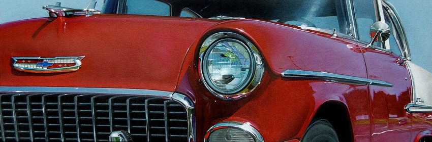 Hyperrealistic car oil painting by Neil Hollingsworth