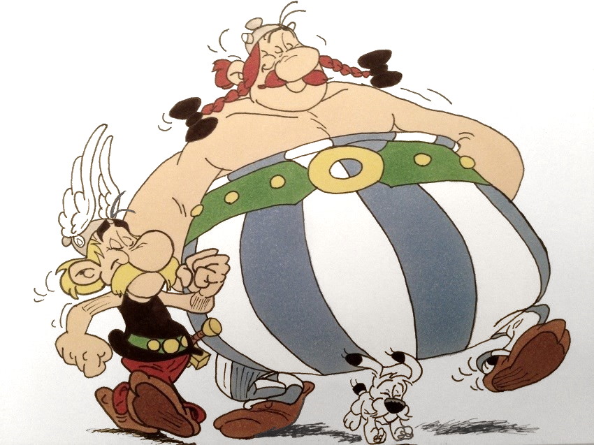 Franco-Belgian Comics drawing, Asterix and obelix
