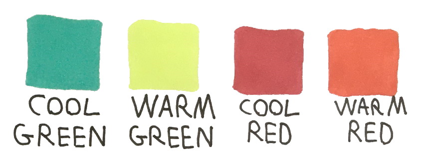 Warm and cool colors with markers