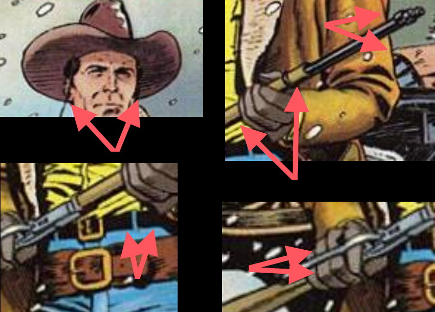Tex Willer overlapping parts
