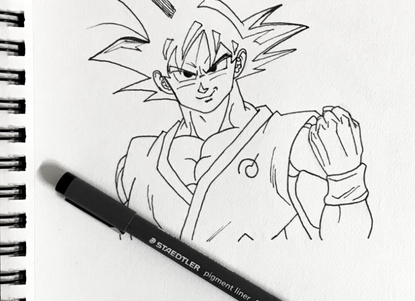 Son Goku pen drawing (inking)