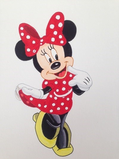 Cartoon character drawing, Minnie Mouse, Disney