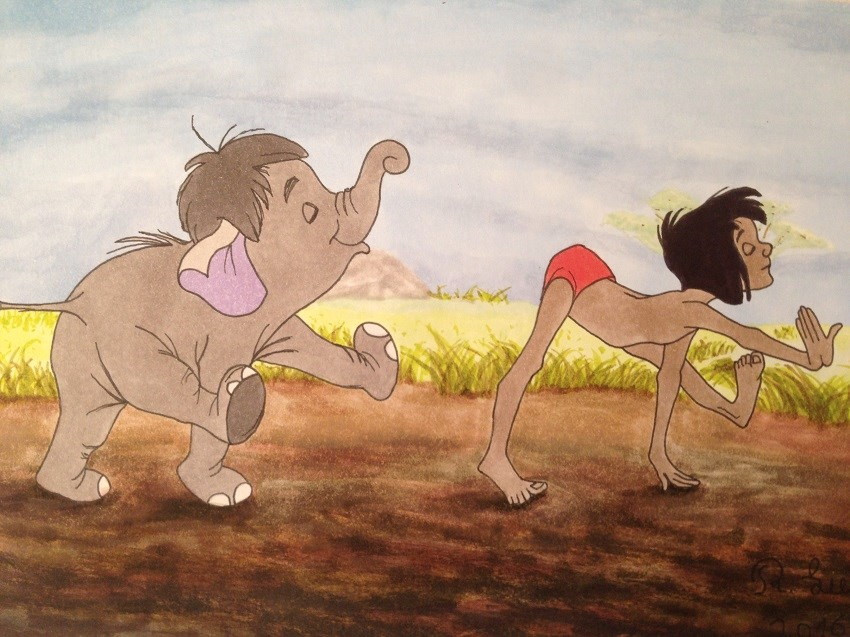 Mowgli cartoon character, The Jungle Book, Disney 1967