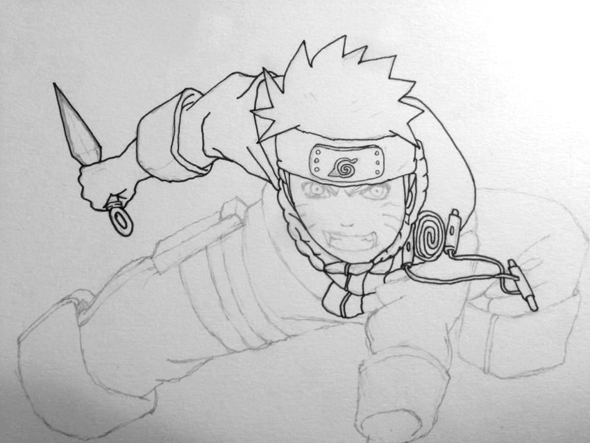 Naruto Uzumaki technical pen drawing