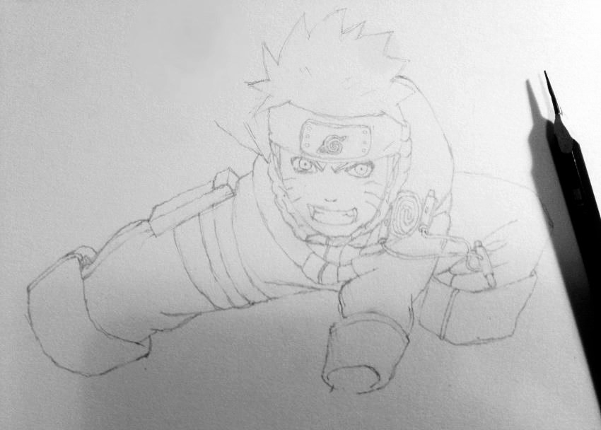 Free: Line art Drawing Pencil Coloring book Naruto, pencil