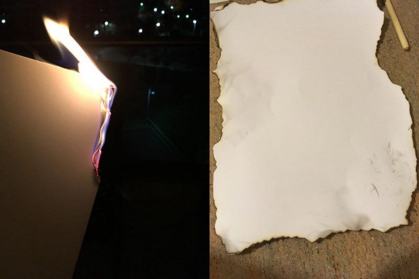 A sheet of paper with burned edges for an antique look