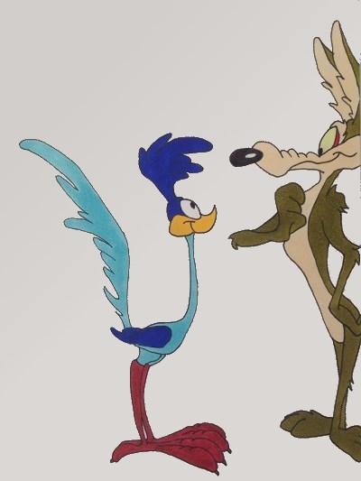 Looney Tunes characters drawing, Road Runner & Coyote