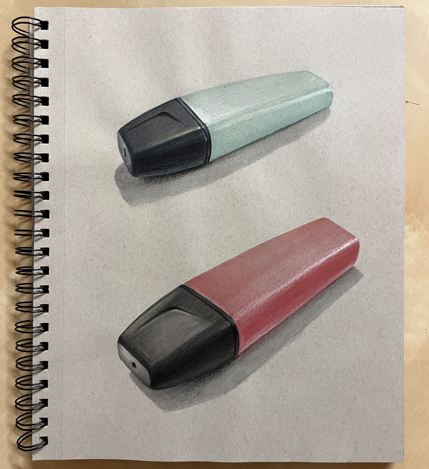 Markers realistic drawing of Stabilo markers