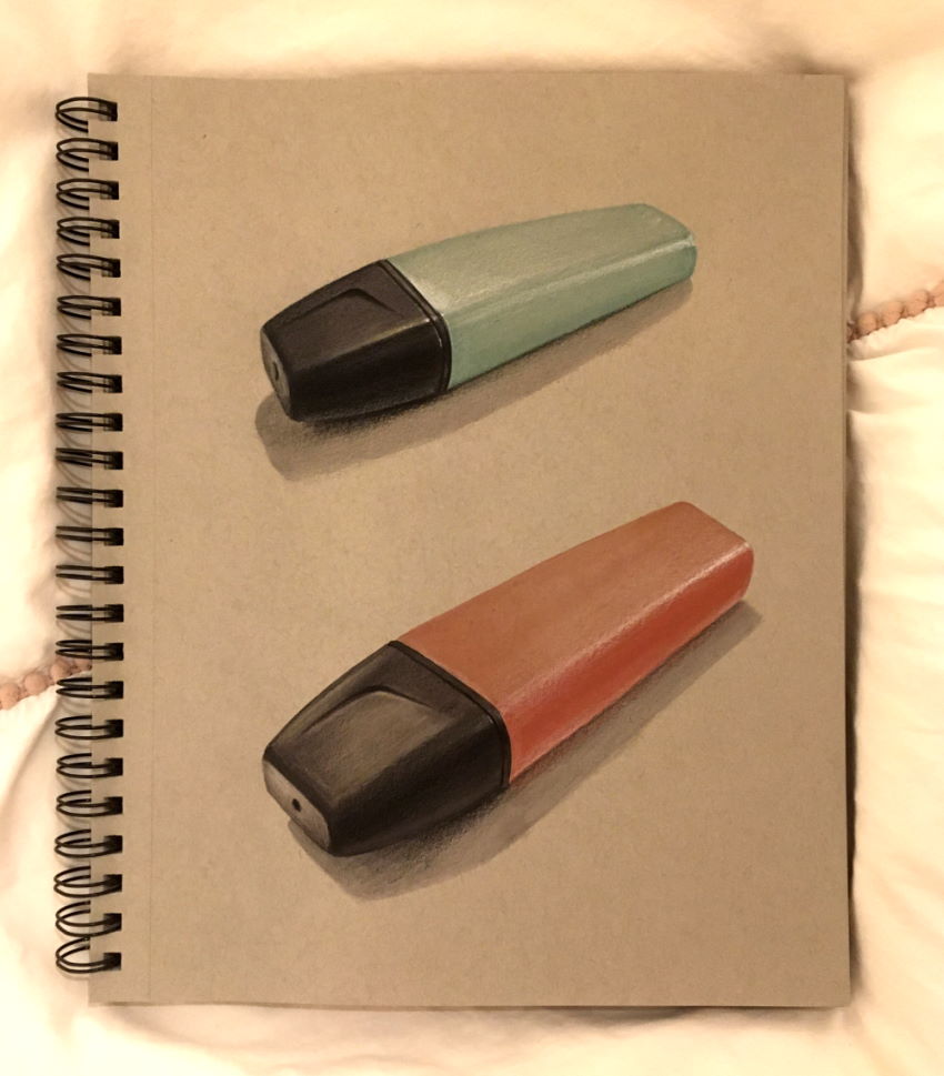 Markers realistic drawing of Stabilo markers