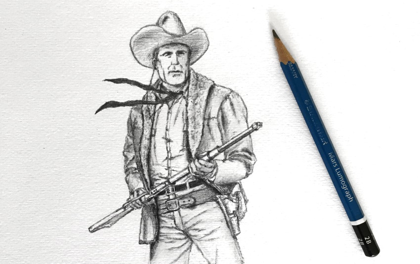 Tex Willer cartoon pencil drawing