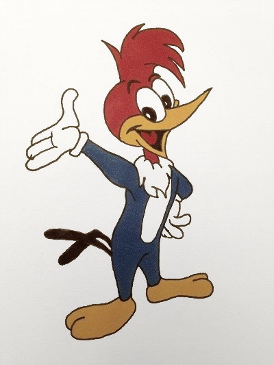 Comics drawing and painting of Woody Woodpecker