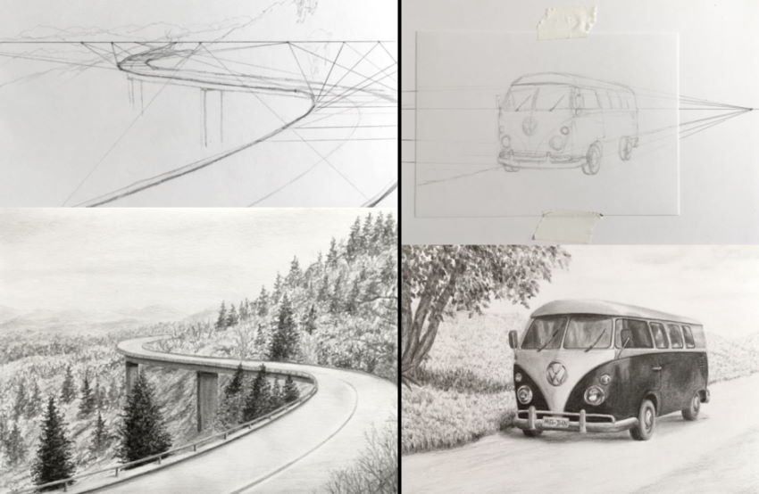 Examples from my guide on drawing in perspective