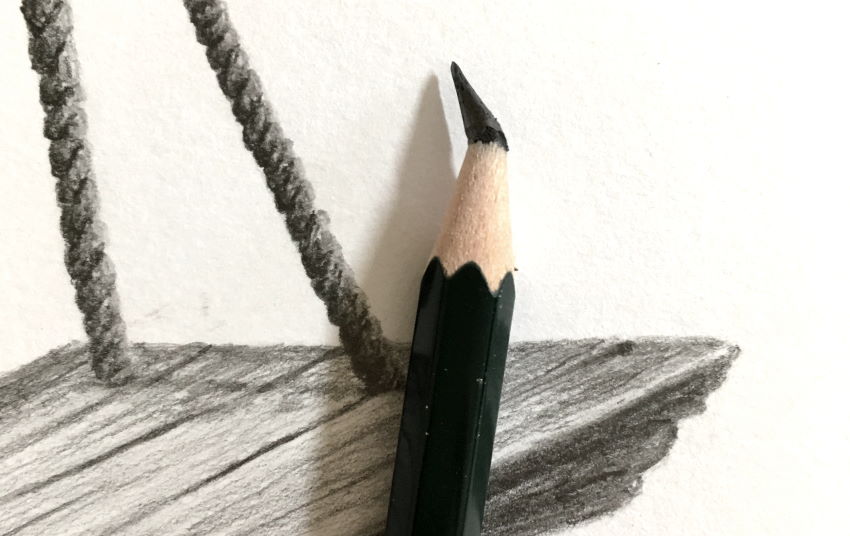 A pencil with a broken tip