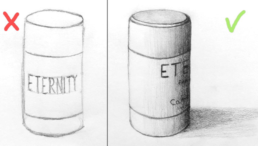 Composition pencil drawing of a deodorant stick